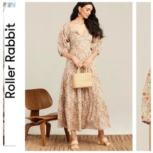 NWT Roller Rabbit Elysian Day Zara Puff Sleeve Poplin Dress